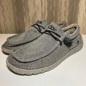 Hey Dude Wally L Stretch Men’s 13 Steel Gray Slip On Loafer Comfort Shoes